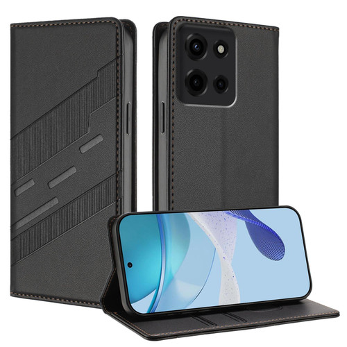 Moto G 2025 Embossed Multi-functional Wallet Retro Leather Phone Case - Black